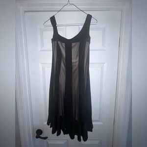 Elegant Black and Gray Women's Dress by Maggie London Petites